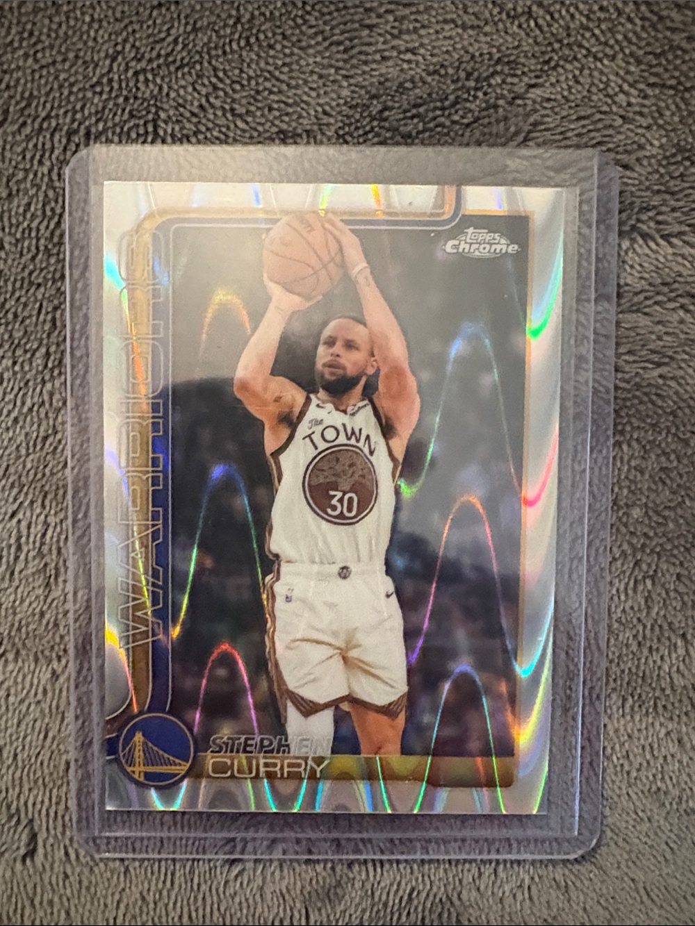 Topps Chrome Basketball Card - White and Gold Accents